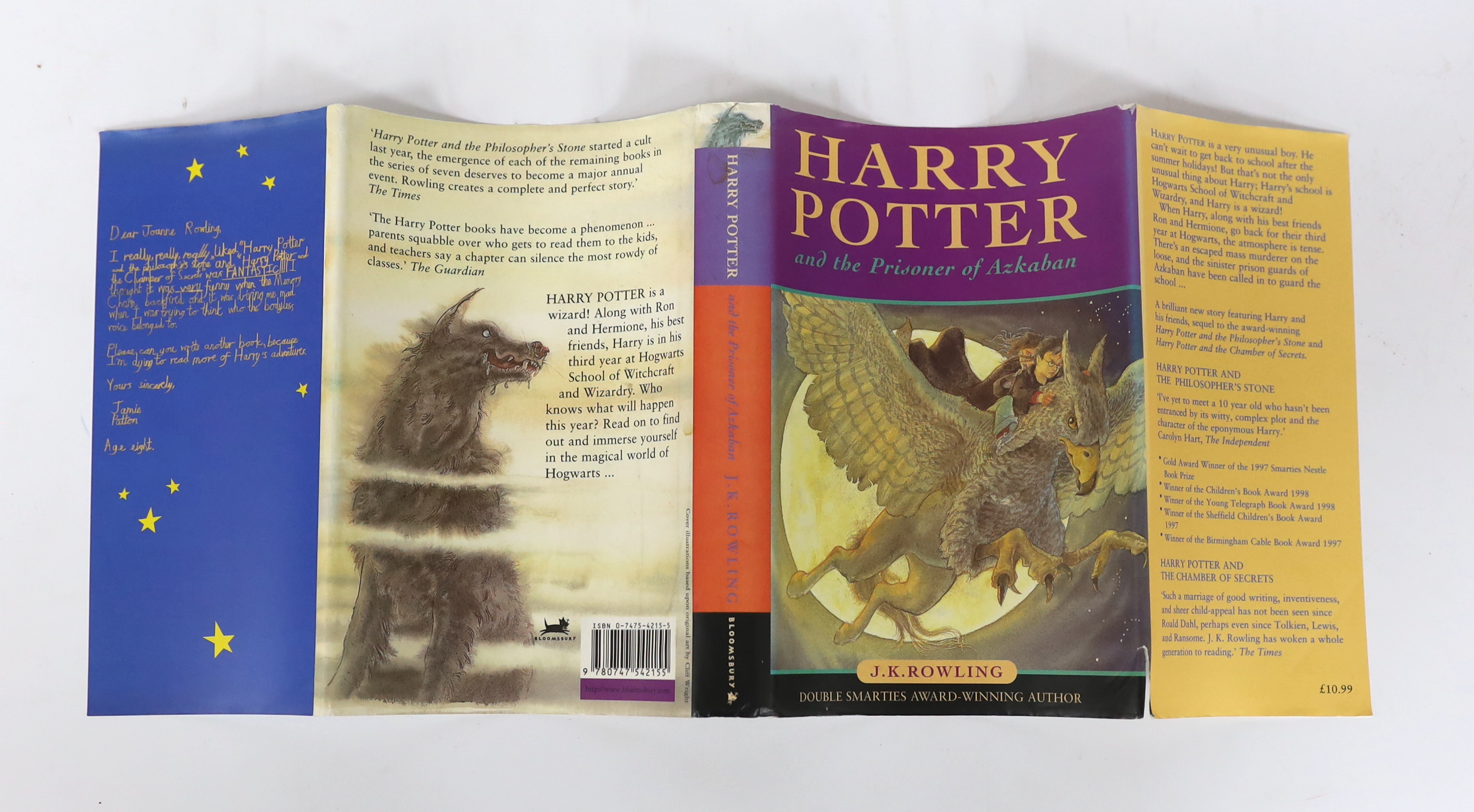 Rowling, J.K - Harry Potter and the Prisoner of Azkaban, 1st edition, 2nd printing, with d/j, Bloomsbury, 1999.